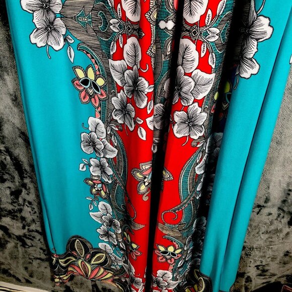 Colorful Floral Sleeveless Maxi Dress Bohemian Style With Vibrant Pattern & Flow - Picture 7 of 7